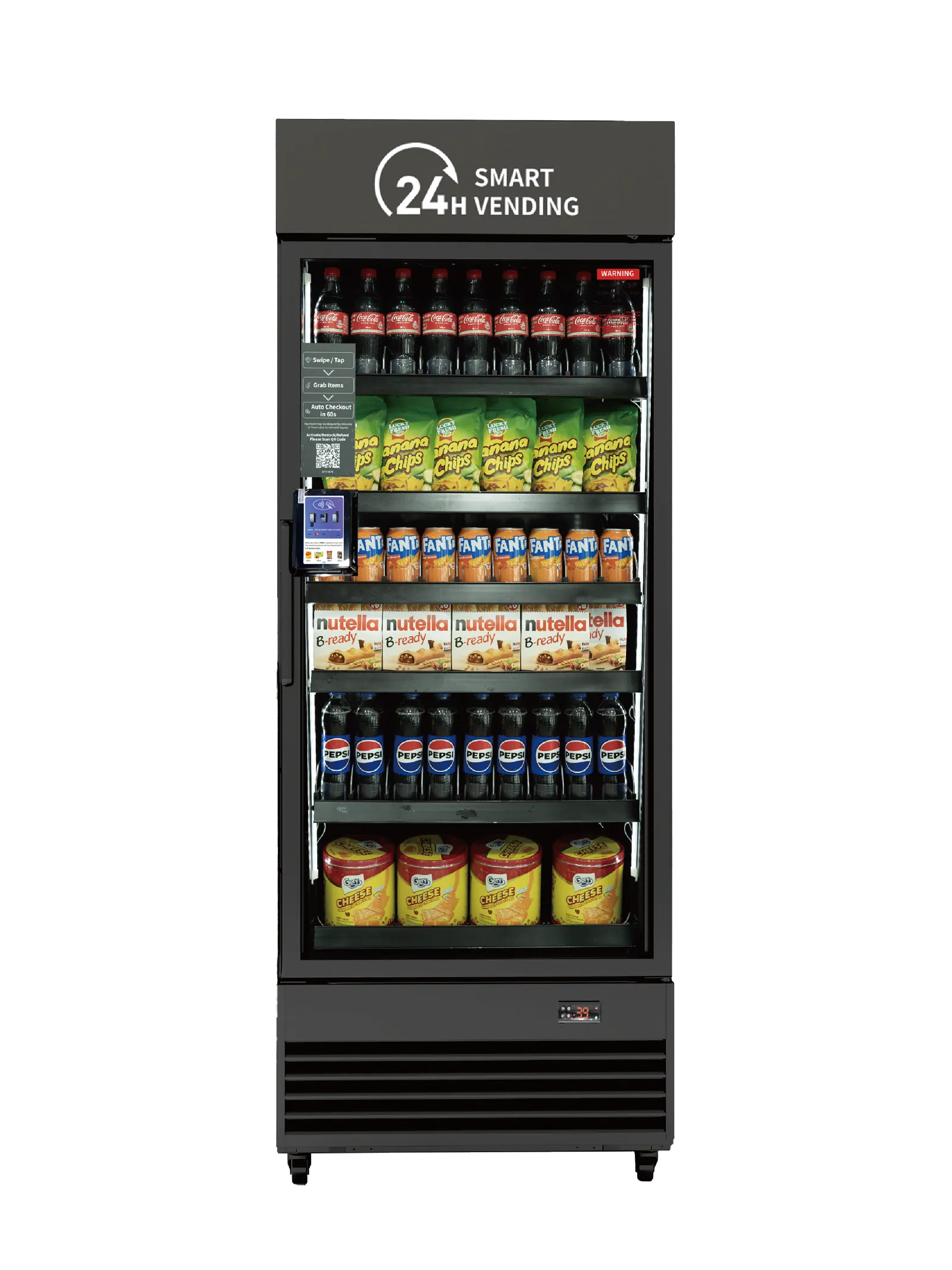 HAHA Pro 542 AI smart vending machine stocked with snacks and beverages